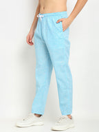Jainish Men's Blue Linen Cotton Track Pants ( JOG 021Sky ) | Grocsy