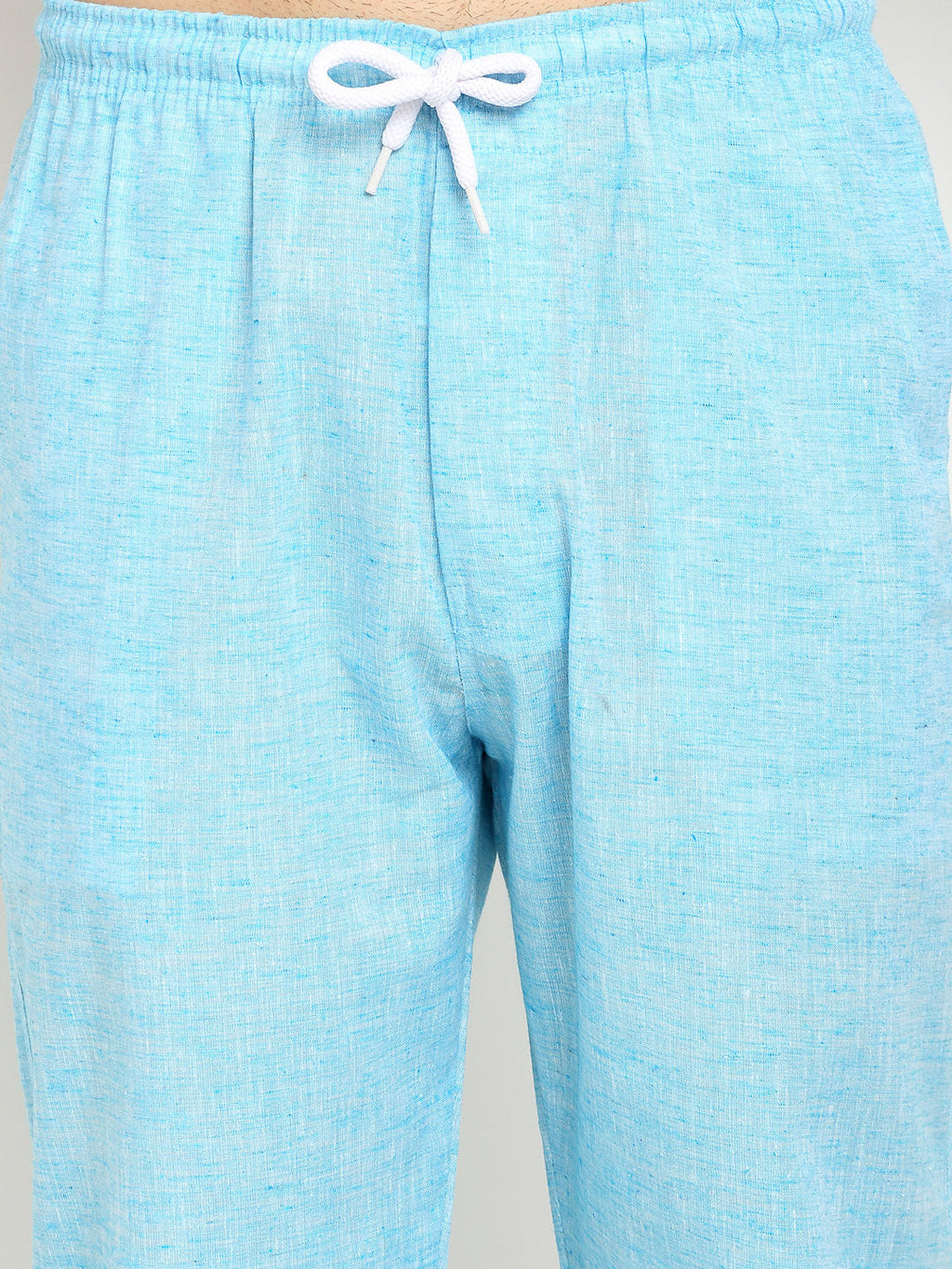 Jainish Men's Blue Linen Cotton Track Pants ( JOG 021Sky ) | Grocsy