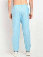 Jainish Men's Blue Linen Cotton Track Pants ( JOG 021Sky ) | Grocsy