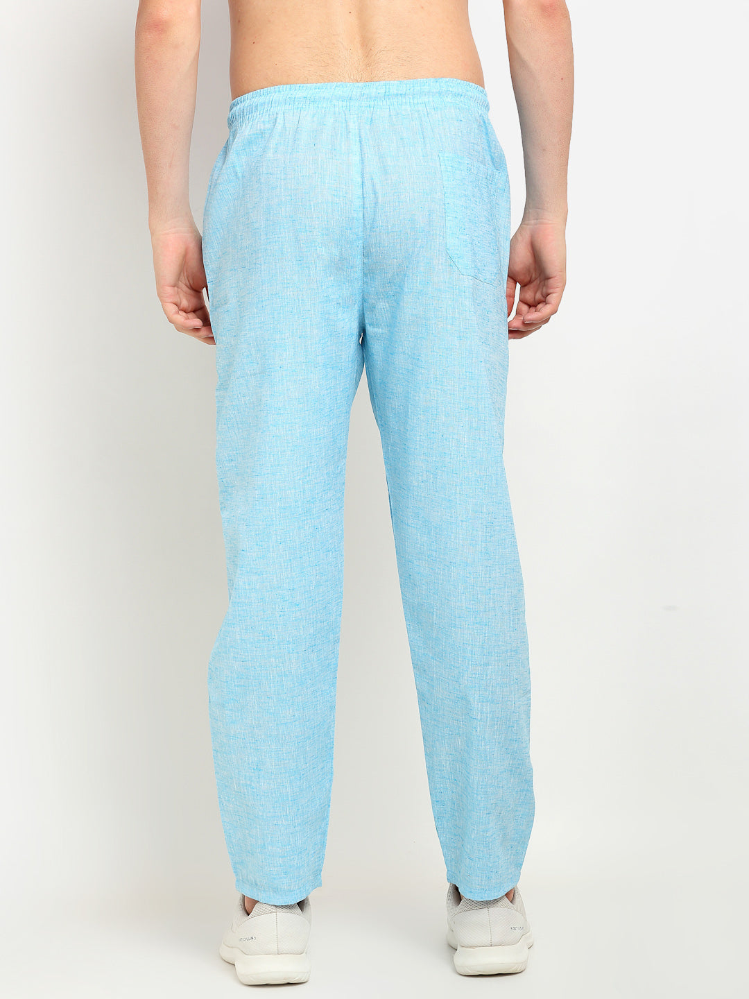 Jainish Men's Blue Linen Cotton Track Pants ( JOG 021Sky ) | Grocsy