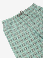 Jainish Men's Checked Cotton Track Pants - Green | Grocsy