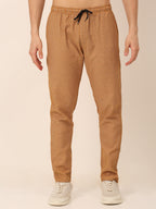 Jainish Men's Checked Cotton Track Pants - Mustard | Grocsy