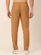 Jainish Men's Checked Cotton Track Pants - Mustard | Grocsy