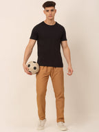 Jainish Men's Checked Cotton Track Pants - Mustard | Grocsy