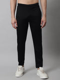 Jainish Men's Black Solid Streachable Lycra Trackpants | Grocsy