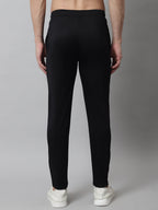 Jainish Men's Black Solid Streachable Lycra Trackpants | Grocsy