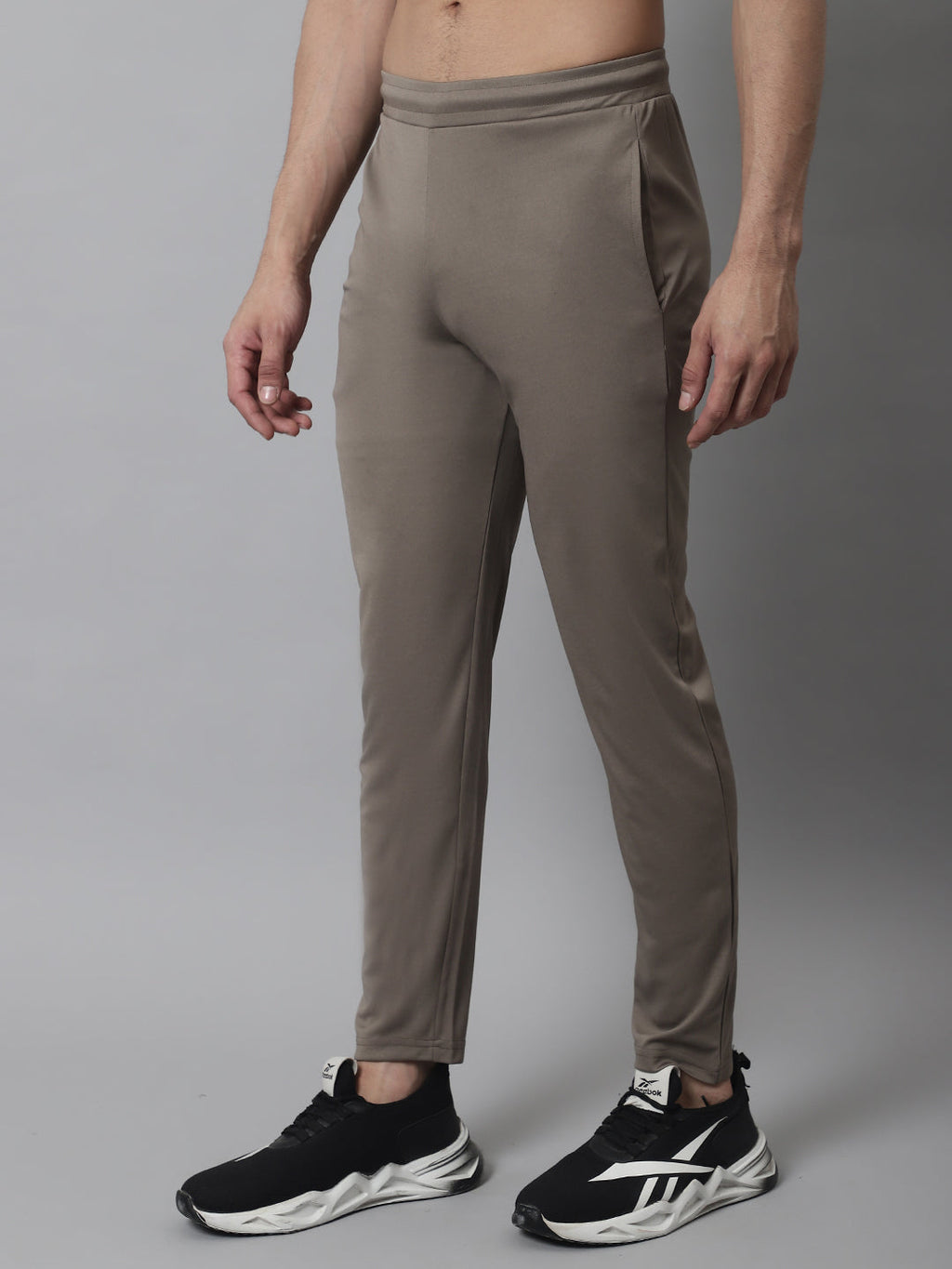 Jainish Men's Brown Solid Streachable Lycra Trackpants | Grocsy
