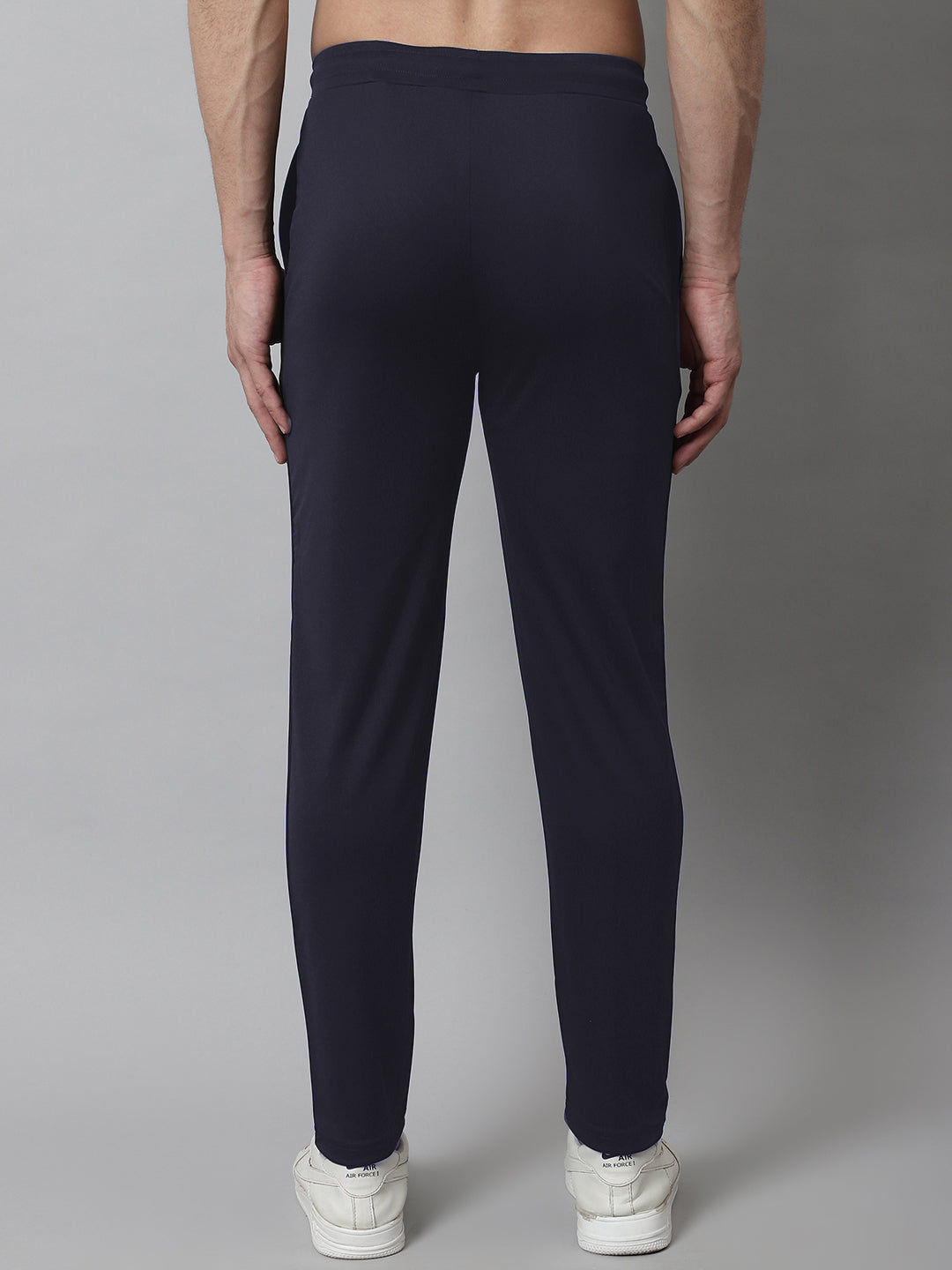 Jainish Men's Navy Blue Solid Streachable Lycra Trackpants | Grocsy