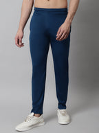 Jainish Men's Blue Solid Streachable Lycra Trackpants | Grocsy