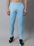 Jainish Men's Sky Blue Solid Streachable Lycra Trackpants | Grocsy