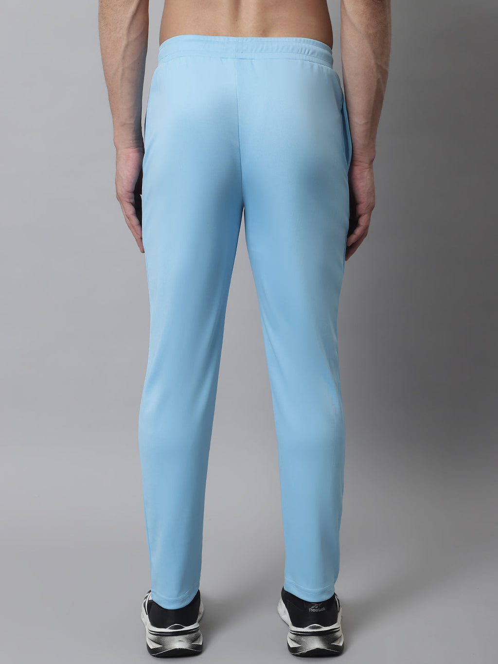 Jainish Men's Sky Blue Solid Streachable Lycra Trackpants | Grocsy