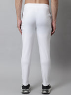 Jainish Men's White Solid Streachable Lycra Trackpants | Grocsy