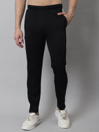 Jainish Men's Black and White Striped Streachable Lycra Trackpants | Grocsy