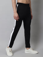 Jainish Men's Black and White Striped Streachable Lycra Trackpants | Grocsy