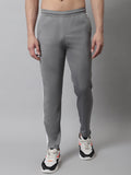 Jainish Men's Grey and White Striped Streachable Lycra Trackpants | Grocsy