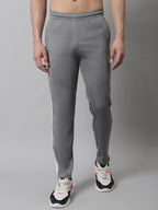 Jainish Men's Grey and White Striped Streachable Lycra Trackpants | Grocsy