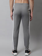 Jainish Men's Grey and White Striped Streachable Lycra Trackpants | Grocsy