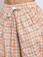 Jompers Women Orange and White Striped Kurta with Dhoti Pants | Grocsy