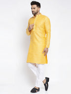 Jompers Men's Yellow Woven Kurta Only | Grocsy