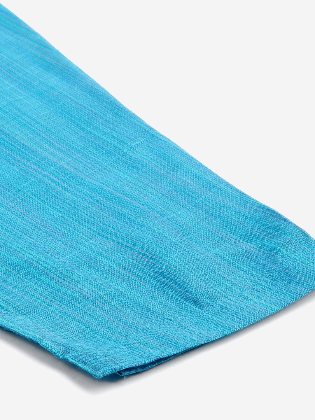 Jompers Women Blue & Green Self-Striped Kurta with Trousers & Printed Art Silk Dupatta | Grocsy