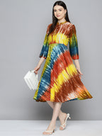 Jompers Women's Ombre effect flared dress - Orange | Grocsy