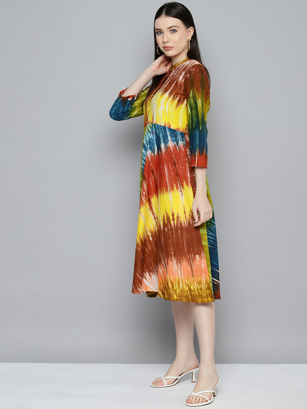 Jompers Women's Ombre effect flared dress - Orange | Grocsy