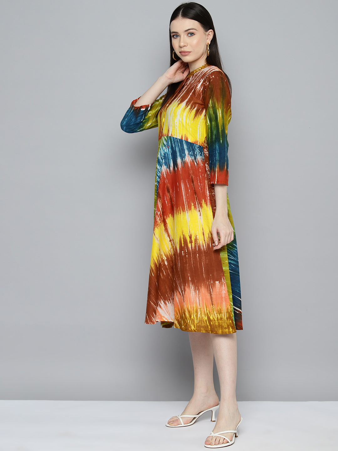 Jompers Women's Ombre effect flared dress - Orange | Grocsy