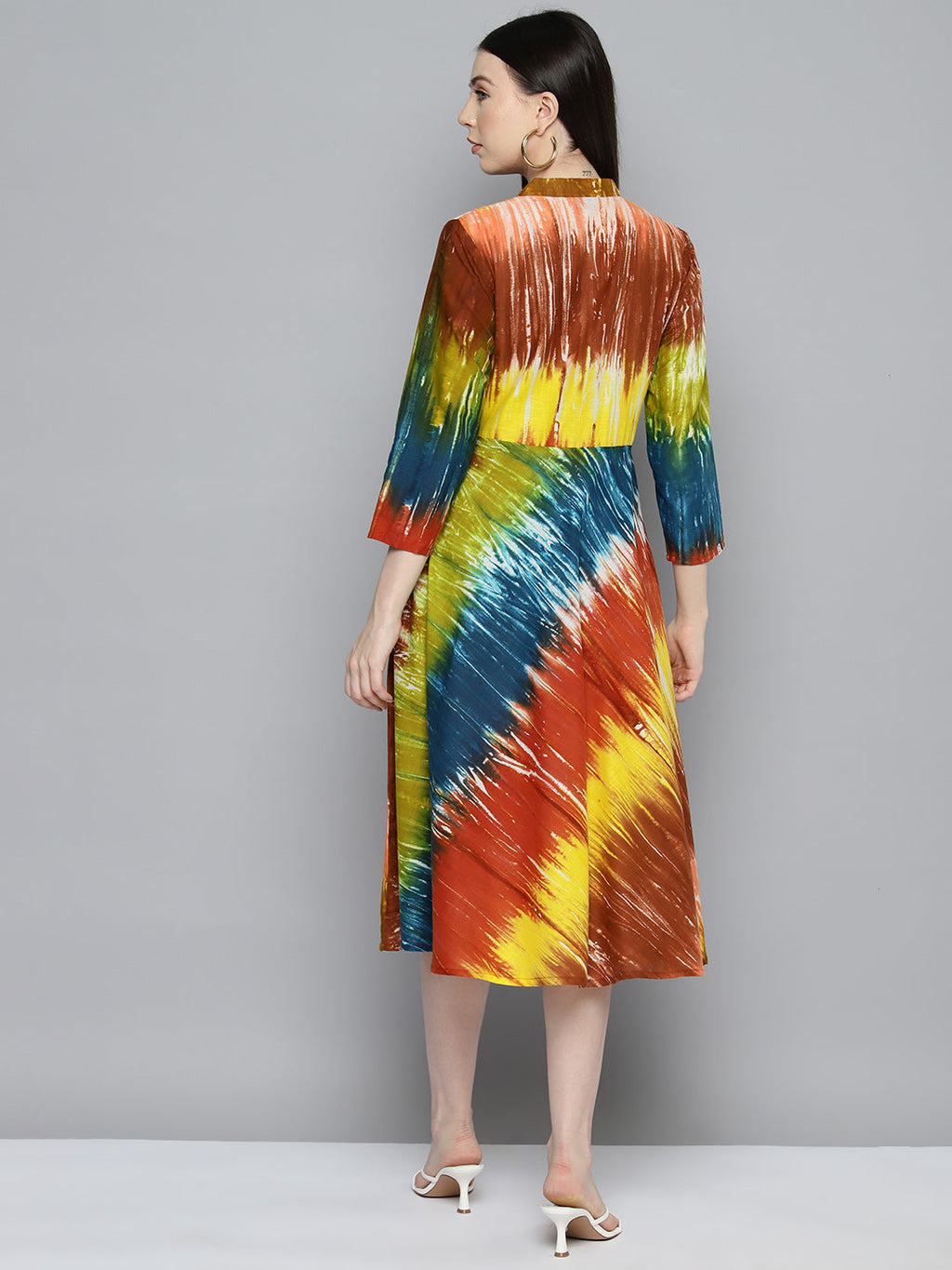Jompers Women's Ombre effect flared dress - Orange | Grocsy
