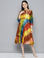 Jompers Women's Ombre effect flared dress - Orange | Grocsy