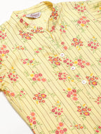 Jompers Women Yellow-Coloured & Red Floral Print Kurta with Palazzos | Grocsy