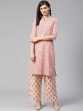 Jompers Women Pink Floral Printed Kurta with Palazzos | Grocsy