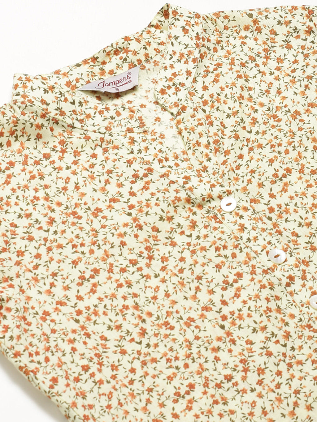 Jompers Women Yellow Floral Printed Kurta with Palazzos | Grocsy