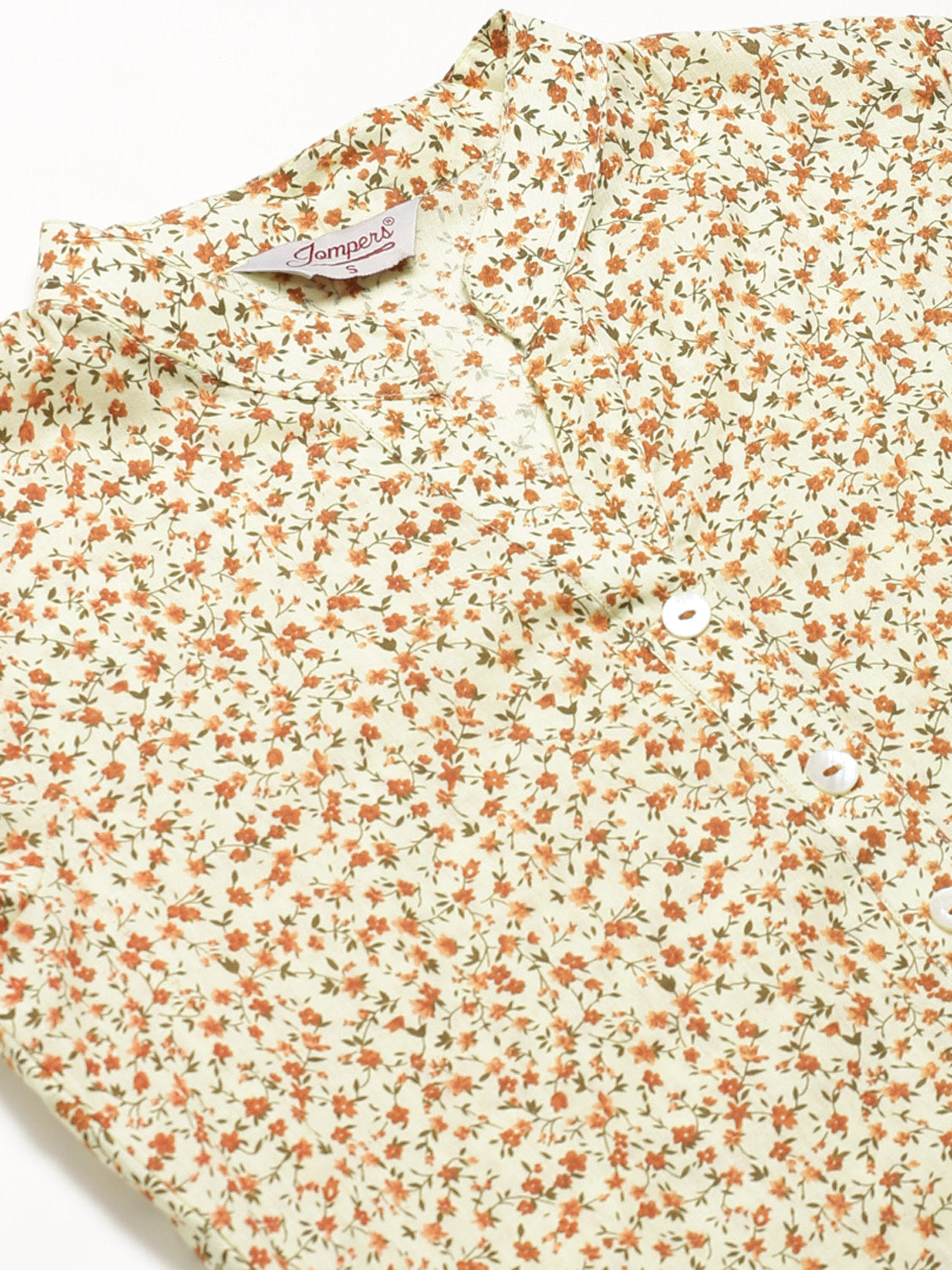 Jompers Women Yellow Floral Printed Kurta with Palazzos | Grocsy