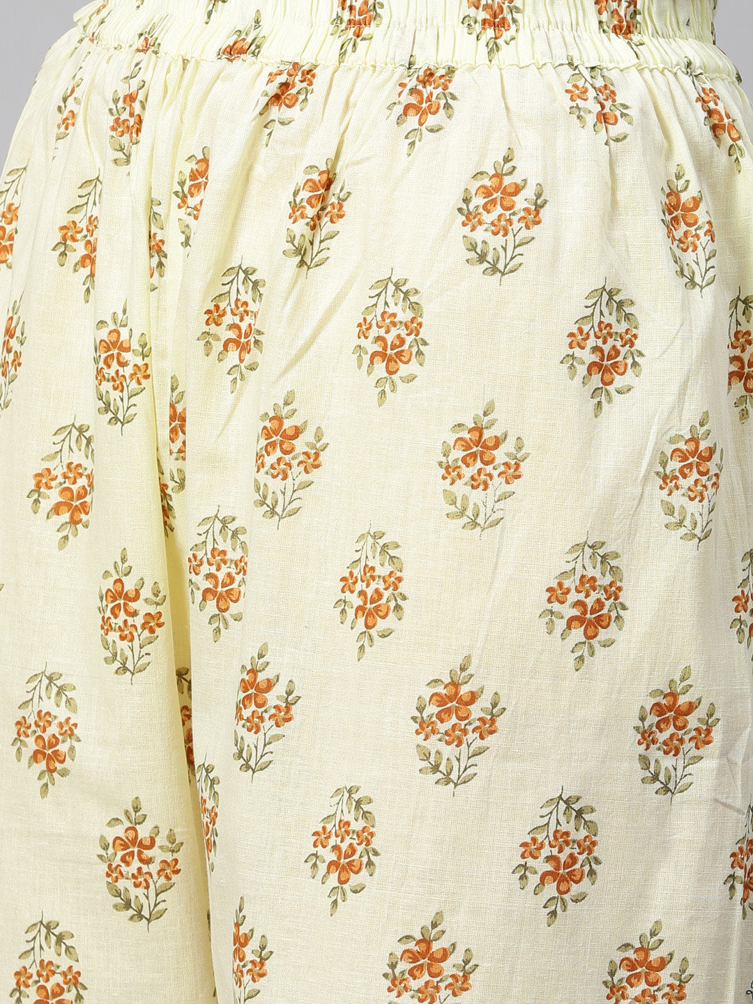 Jompers Women Yellow Floral Printed Kurta with Palazzos | Grocsy