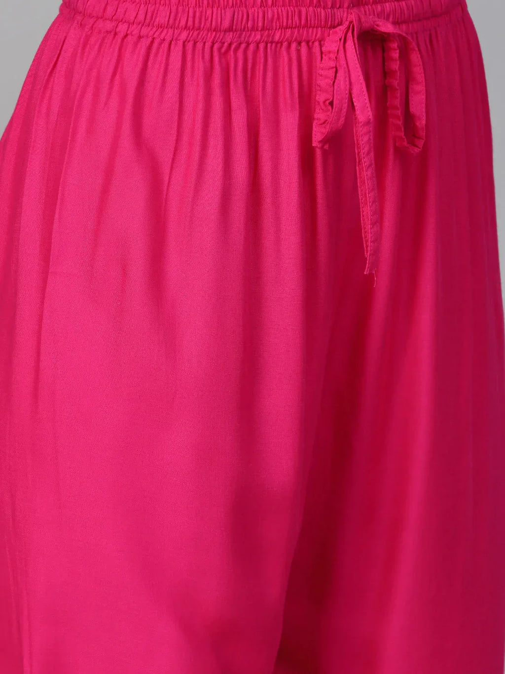Jompers Women's Pink & Golden Yoke Design Kurta with Palazzos | Grocsy
