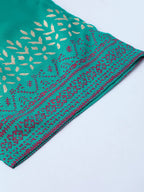 Jompers Women's Rama-Green & Golden Yoke Design Kurta with Palazzos | Grocsy