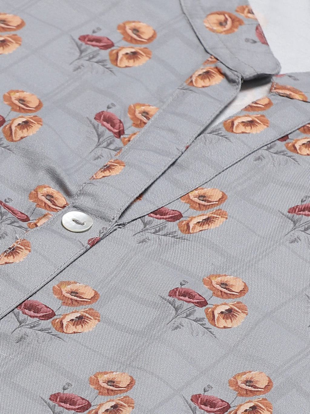 Jompers Women Grey & Beige Floral Printed Kurta with Palazzos | Grocsy