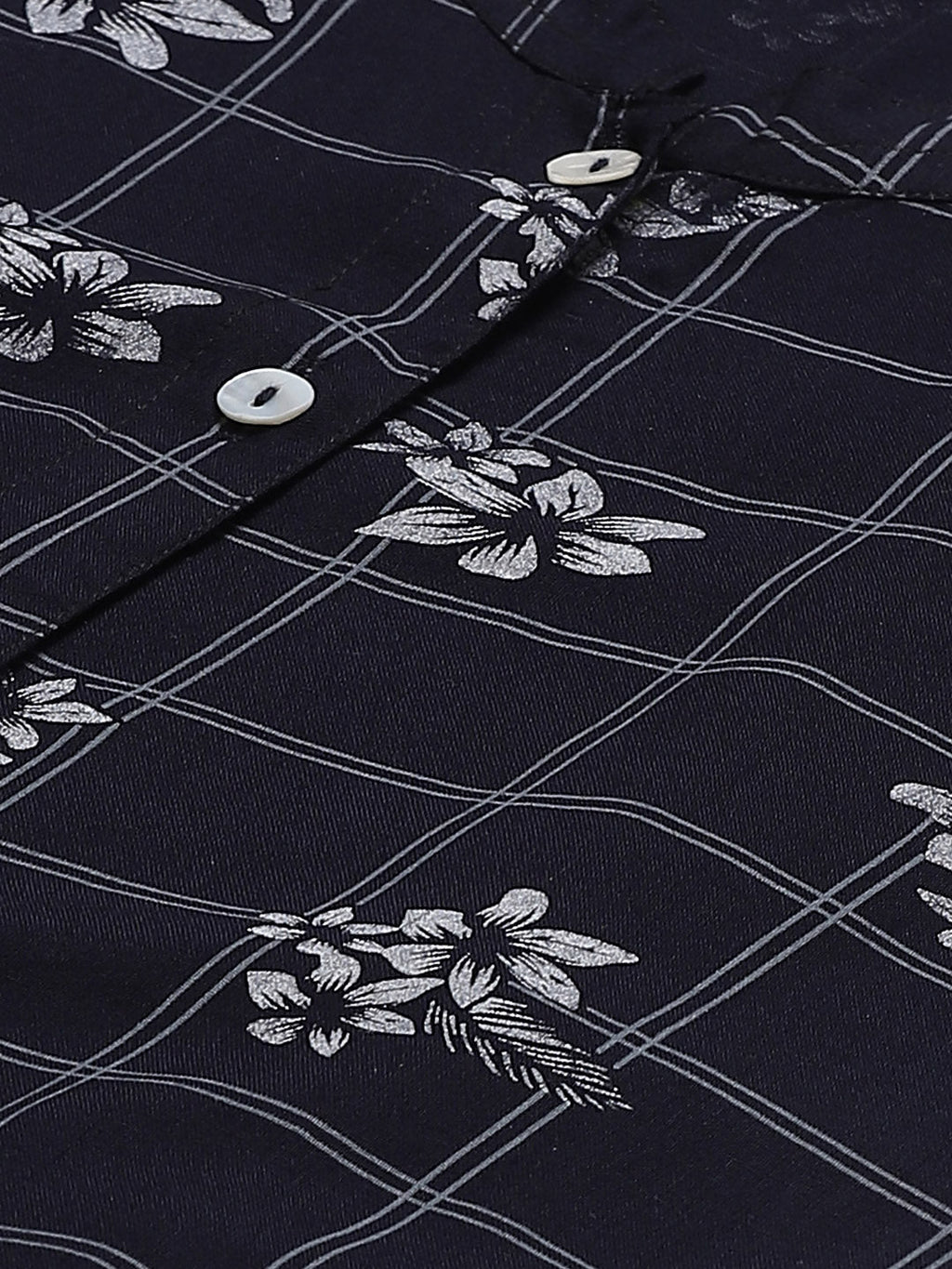Jompers Women Black & White Floral Printed Kurta with Palazzos | Grocsy