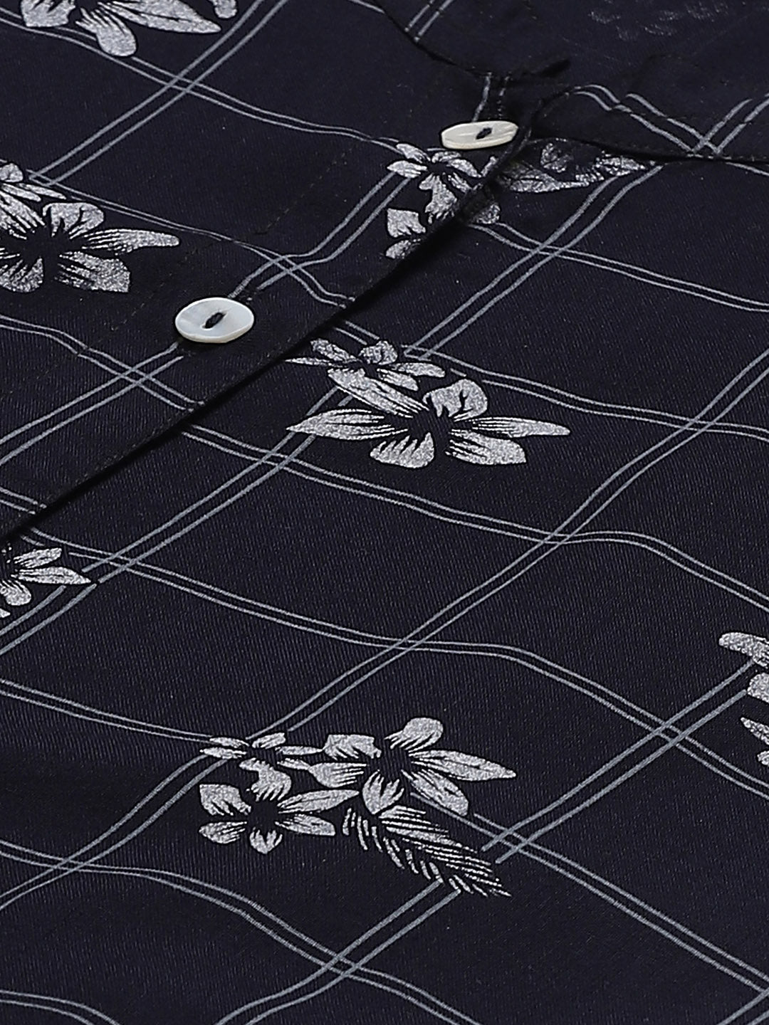 Jompers Women Black & White Floral Printed Kurta with Palazzos | Grocsy