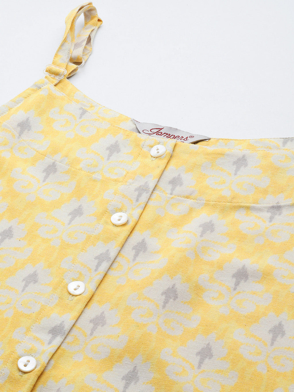 Jompers Women's Ethnic Motifs Printed Kurta with Palazzos - Yellow | Grocsy