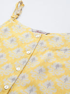 Jompers Women's Ethnic Motifs Printed Kurta with Palazzos - Yellow | Grocsy