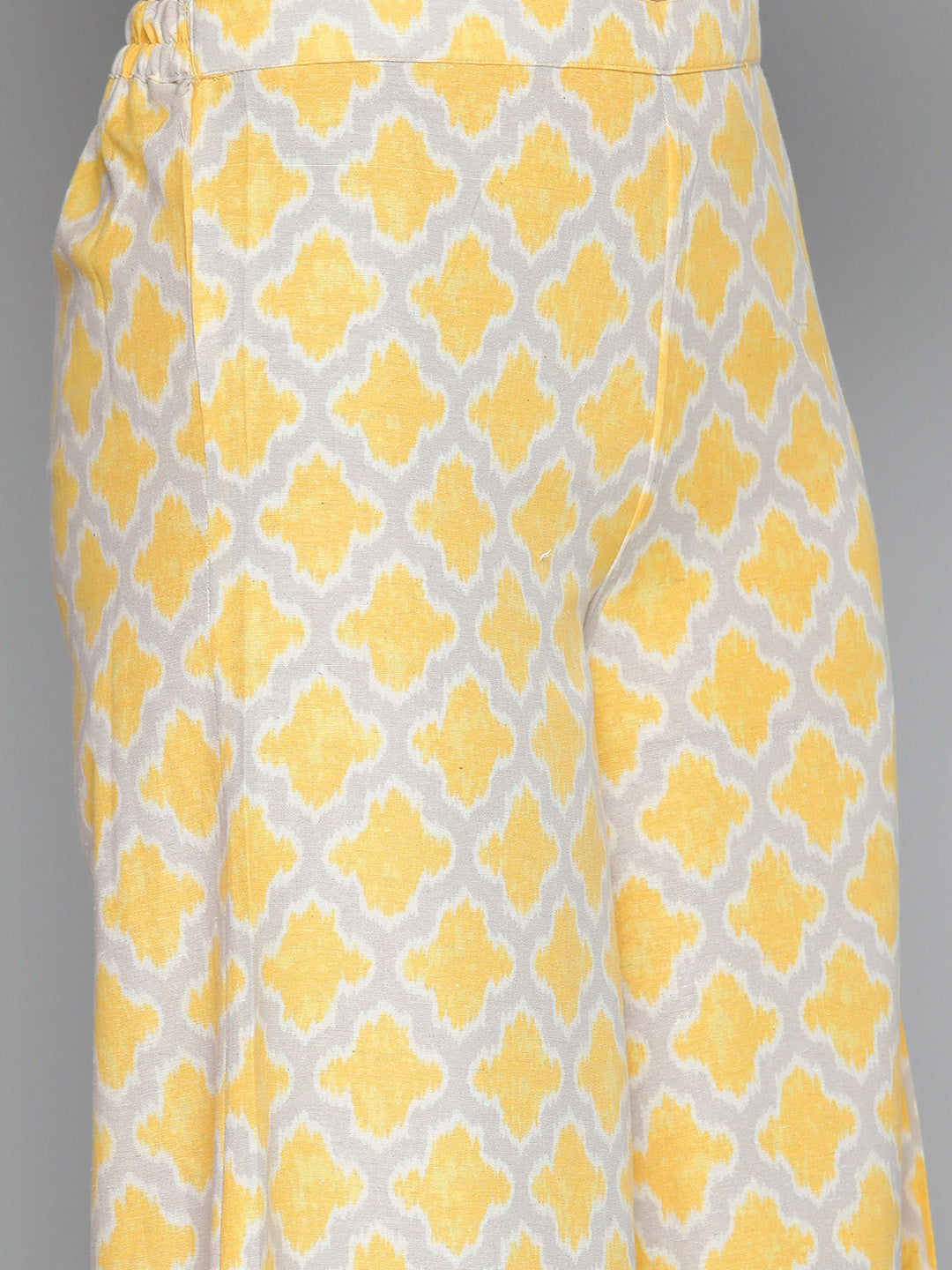 Jompers Women's Ethnic Motifs Printed Kurta with Palazzos - Yellow | Grocsy