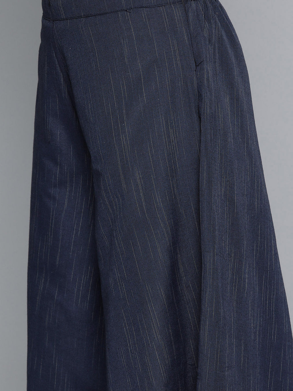 Jompers Women's Woven Design Kurta With Palazzos & Dupatta - Navy Blue | Grocsy