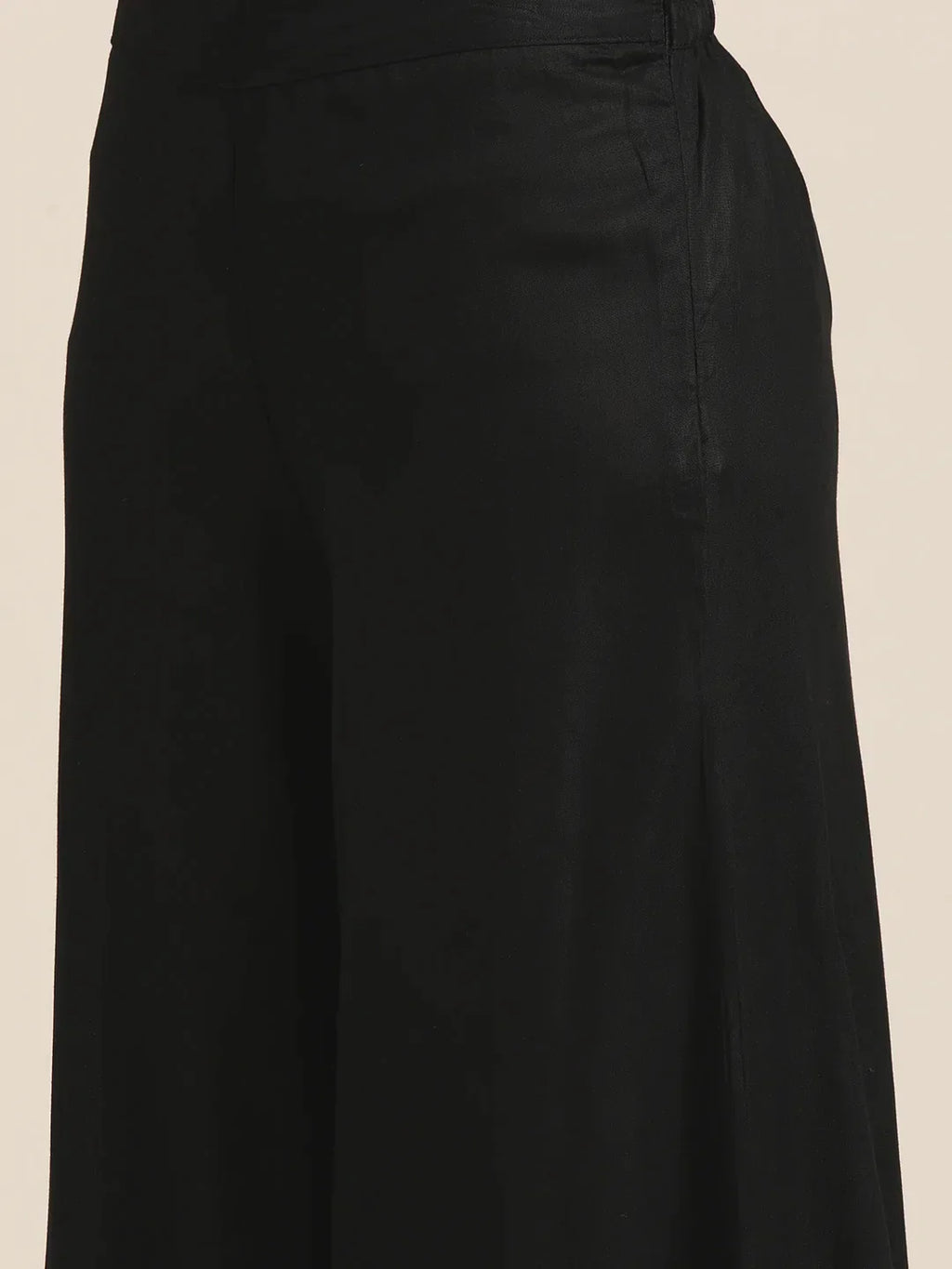 Jompers Women's Kurta with Palazzos & Ikkat Dupatta - Black | Grocsy