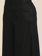 Jompers Women's Kurta with Palazzos & Ikkat Dupatta - Black | Grocsy