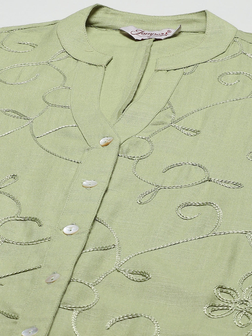 Jompers Women's Lime Green & Pink Floral Embroidered Kurta with Palazzos & Dupatta | Grocsy
