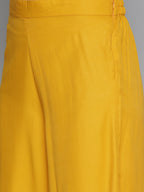 Jompers Women's Printed Kurta with Palazzos & With Chikankari Dupatta - Mustard | Grocsy