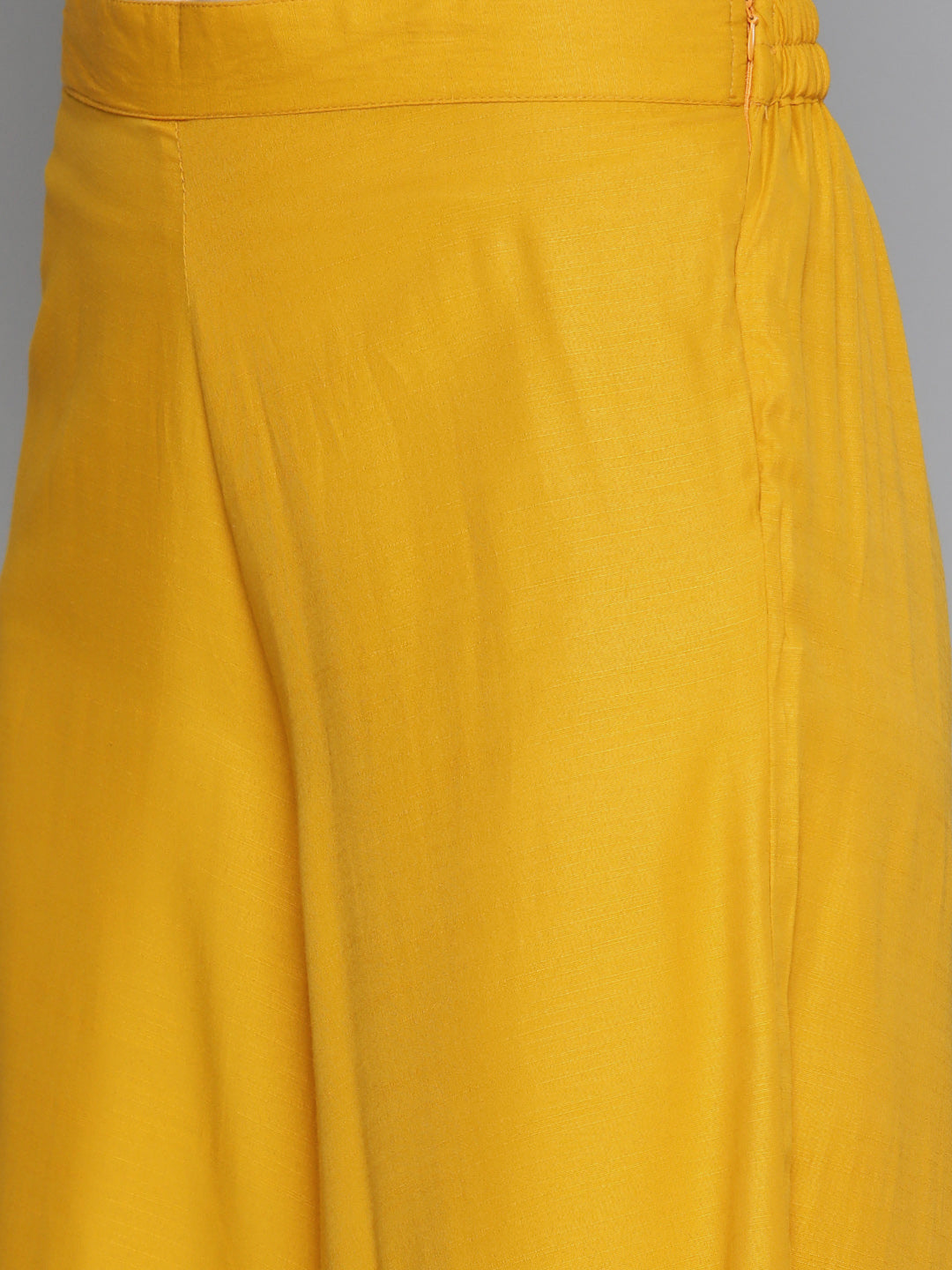 Jompers Women's Printed Kurta with Palazzos & With Chikankari Dupatta - Mustard | Grocsy