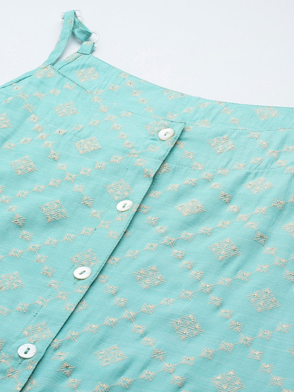 Jompers Women's Printed Blue Kurta with Palazzos & With Chikankari Dupatta | Grocsy