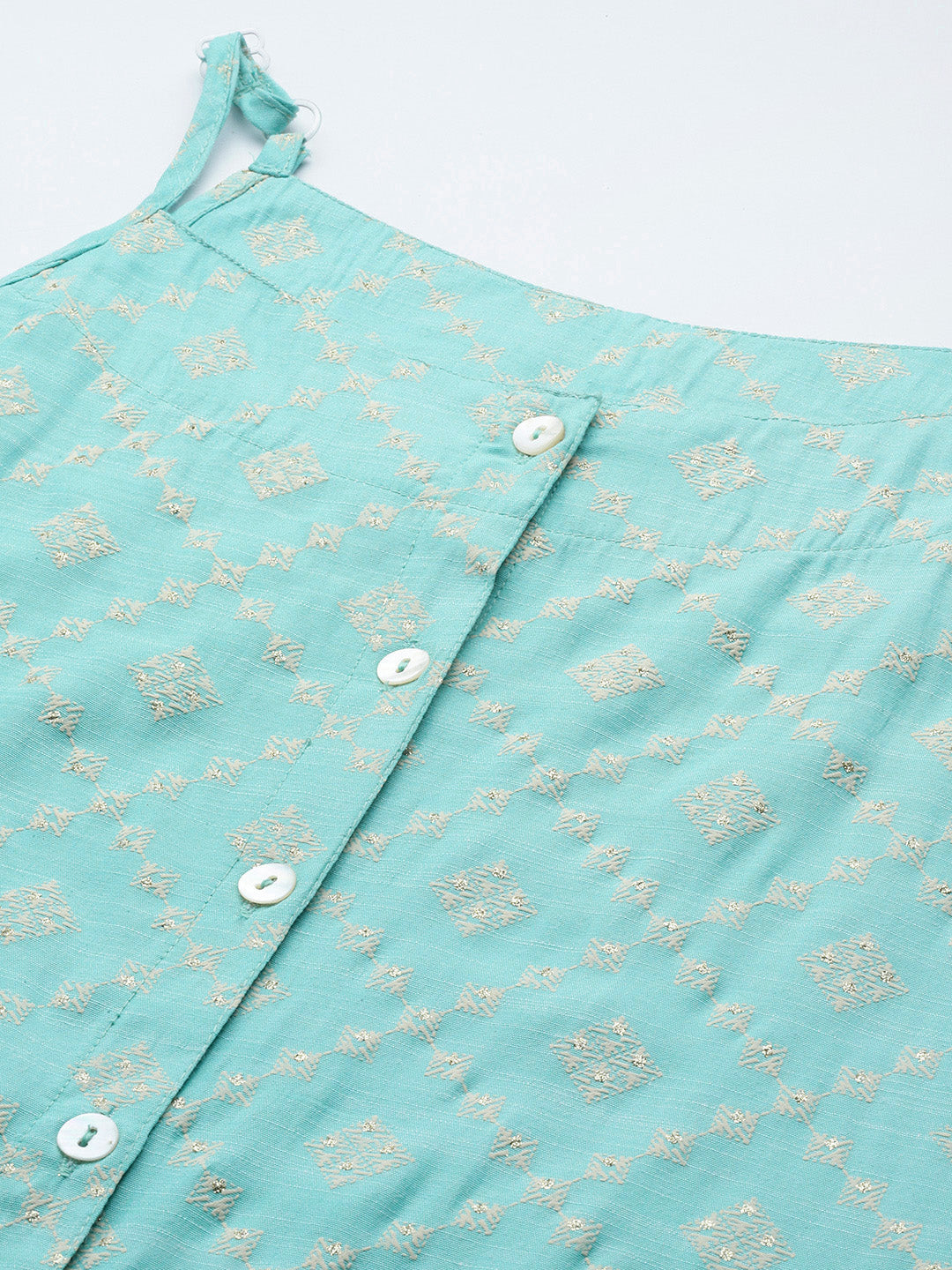 Jompers Women's Printed Blue Kurta with Palazzos & With Chikankari Dupatta | Grocsy
